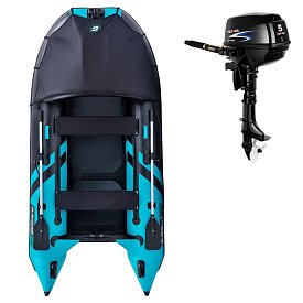Člun GLADIATOR CLASSIC C330AD black turquoise - nafukovací člun s vysokotlakou podlahou