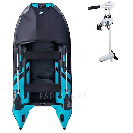 Člun GLADIATOR ACTIVE C330AD black turquoise - nafukovací člun s vysokotlakou podlahou