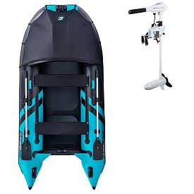 Člun GLADIATOR ACTIVE C330AD black turquoise - nafukovací člun s vysokotlakou podlahou