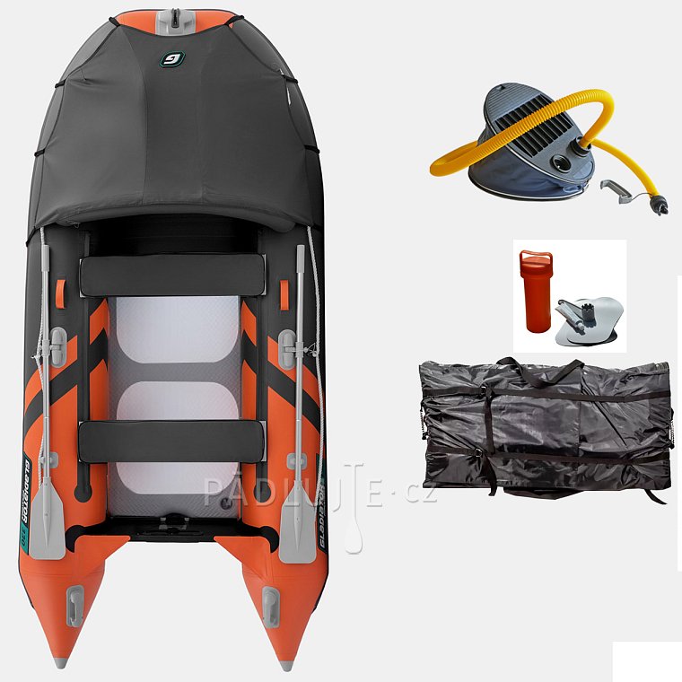 Člun GLADIATOR CLASSIC C330AD Orange - Dark gray - nafukovací člun s vysokotlakou podlahou