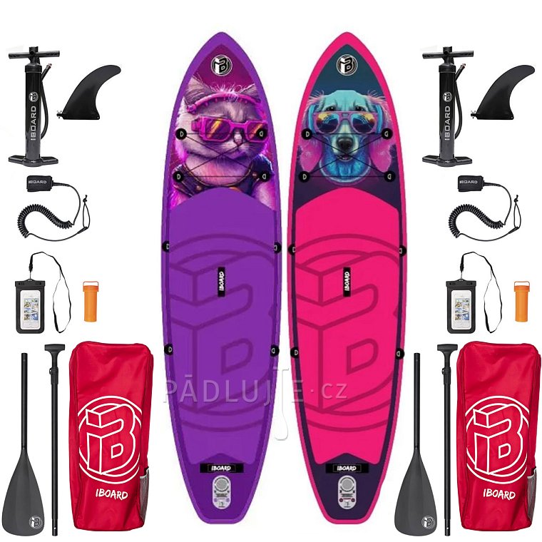 Paddleboard iBOARD 11' DOG, CAT - rodinná sada Pejsek a Kočička