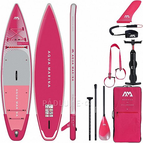 Paddleboard AQUA MARINA CORAL TOURING 11'6" malinová - nafukovací POUŽITÉ ZBOŽÍ