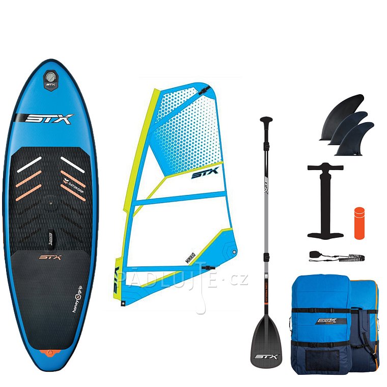 Paddleboard STX HYBRID JUNIOR CRUISER 8'' TEAL/ORANGE komplet s plachtou - nafukovací paddleboard a windsurfing