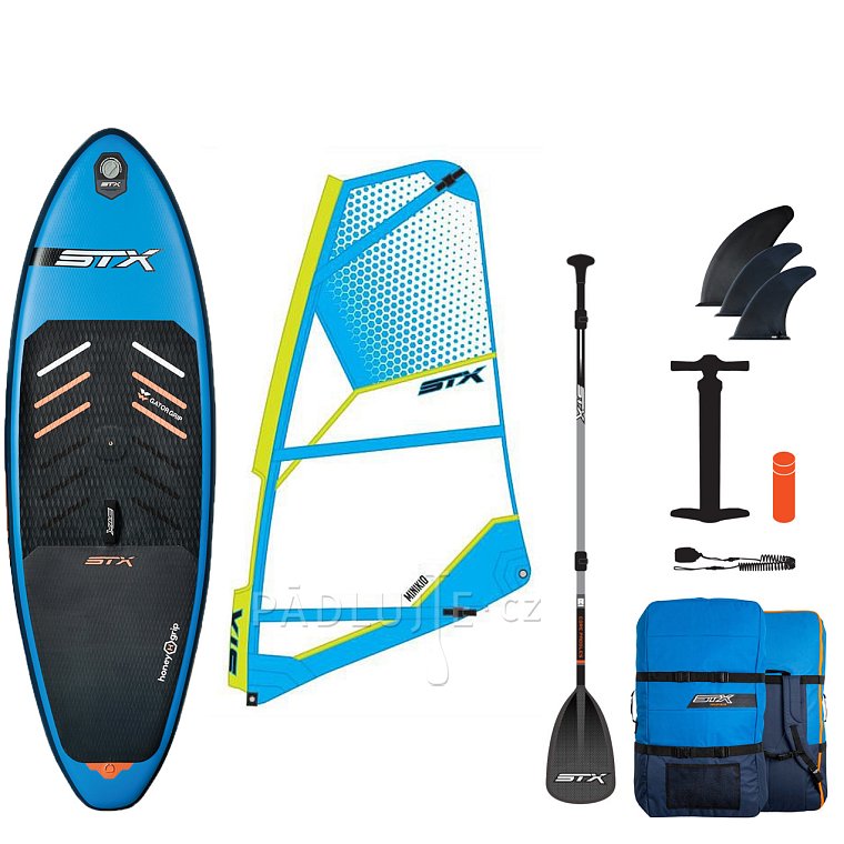 Paddleboard STX HYBRID JUNIOR CRUISER 8'' TEAL/ORANGE komplet s plachtou - nafukovací paddleboard a windsurfing
