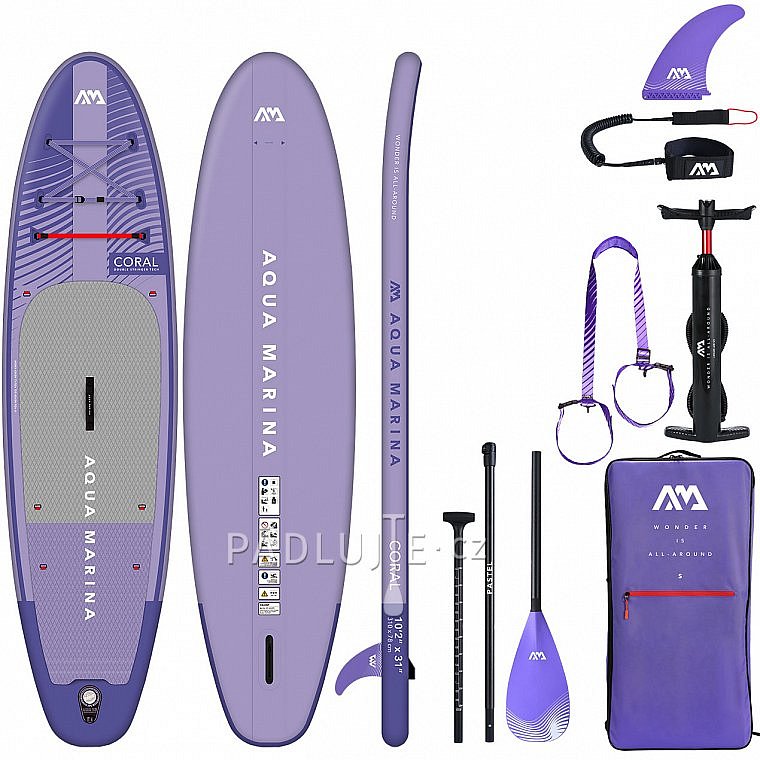 Paddleboard AQUA MARINA CORAL 10'2 fialová - nafukovací ROZBALENÉ ZBOŽÍ