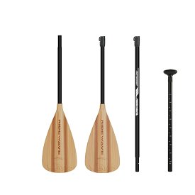 Pádlo RIDEWAVE Kun Bamboo Combo 4-dílné nastavitelné pro paddleboard i kajak