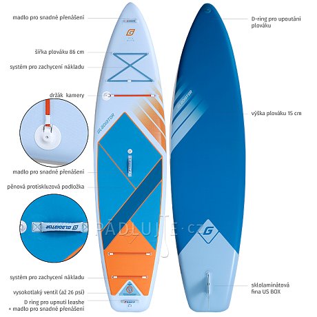 Paddleboard GLADIATOR ELITE  Touring 11'6 s karbon pádlem 2026 - nafukovací