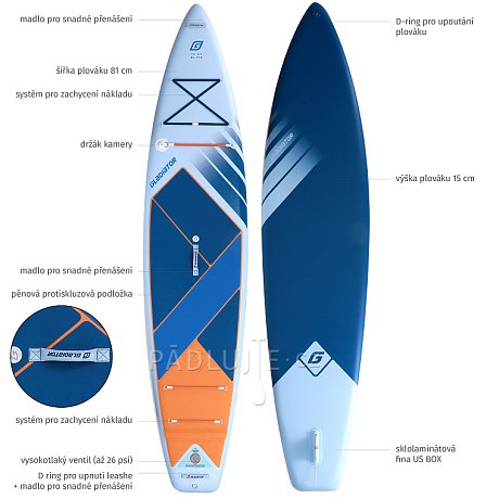 Paddleboard GLADIATOR ELITE 12'6 Touring s karbon pádlem 2026 - nafukovací