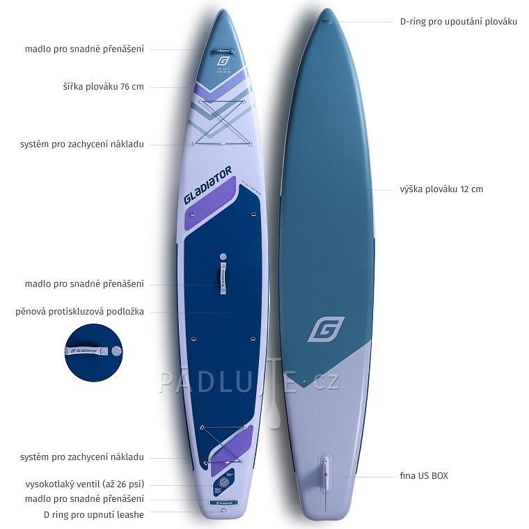 Paddleboard GLADIATOR ORIGIN 12'6 Light Touring 2026 - nafukovací