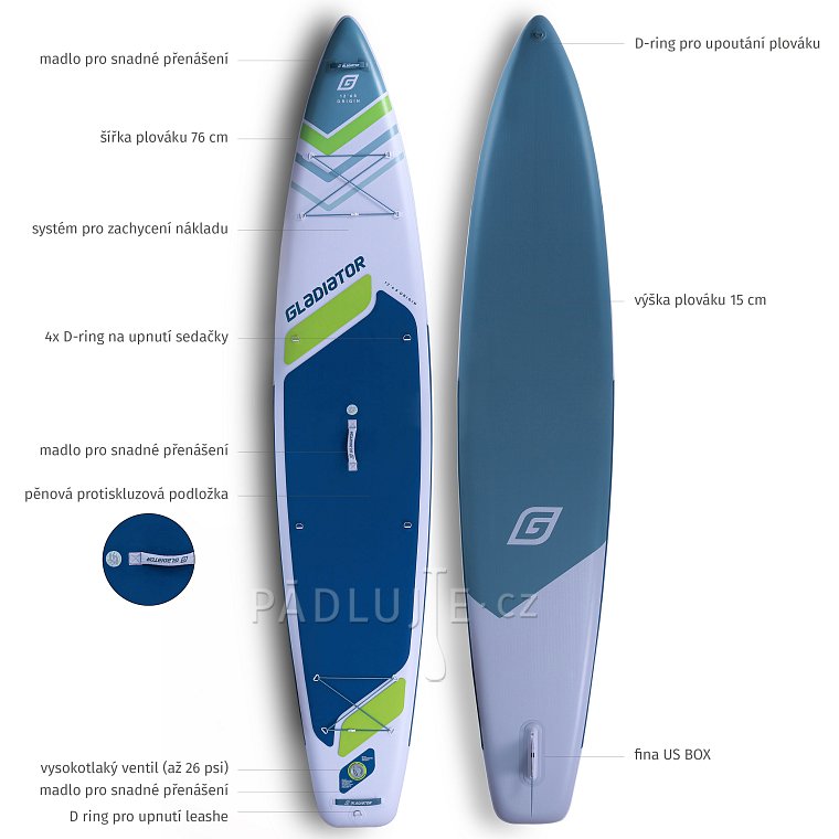 Paddleboard GLADIATOR ORIGIN 12'6 Sport 2026 - nafukovací