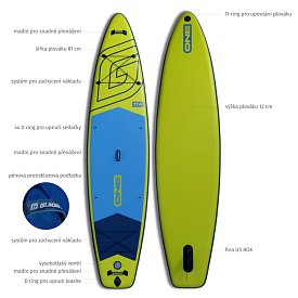 Paddleboard GLADIATOR ONE 11'4 Lime - nafukovací