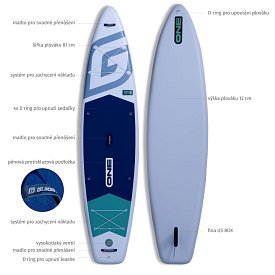 Paddleboard GLADIATOR ONE 11'4 White - nafukovací