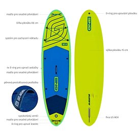 Paddleboard GLADIATOR ONE 10'8 Allround Lime - nafukovací