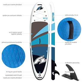 Paddleboard F2 SECTOR 11'5 BLUE WS - nafukovací