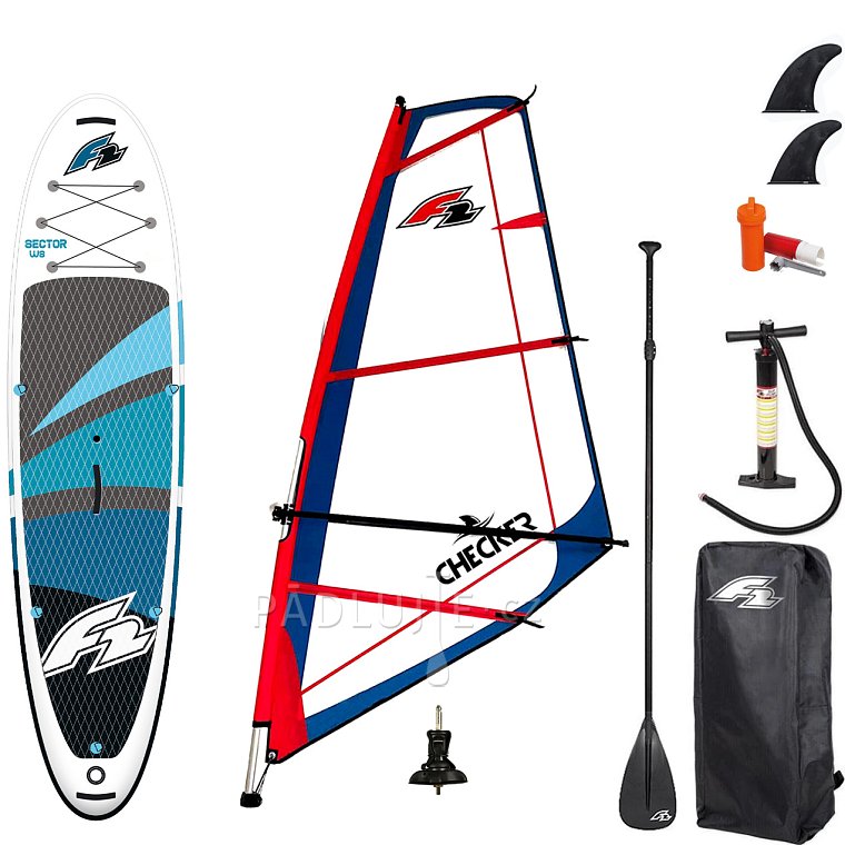 Paddleboard F2 SECTOR 12'2 BLUE komplet s plachtou - nafukovací