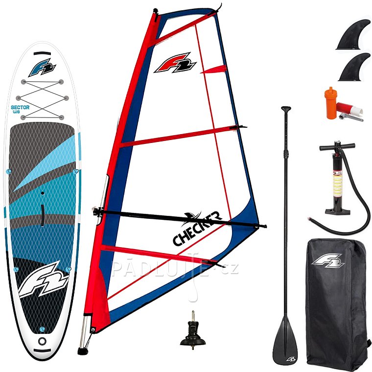 Paddleboard F2 SECTOR 12'2 BLUE komplet s plachtou - nafukovací