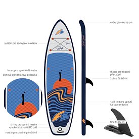 Paddleboard F2 GLIDE WINDSURF/WING YOUTH  GREY 10'0 komplet s plachtou - nafukovací paddleboard