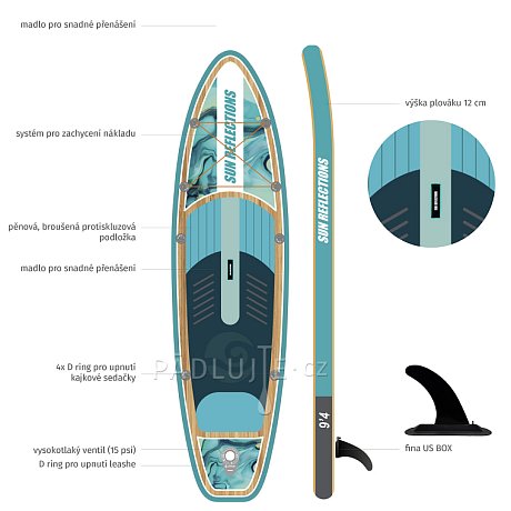 Paddleboard SUN REFLECTIONS S 9'4'' MINICOMBO Ocean mirage - nafukovací