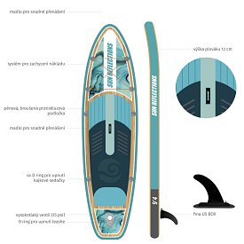 Paddleboard SUN REFLECTIONS S 9'4'' MINICOMBO Ocean mirage - nafukovací