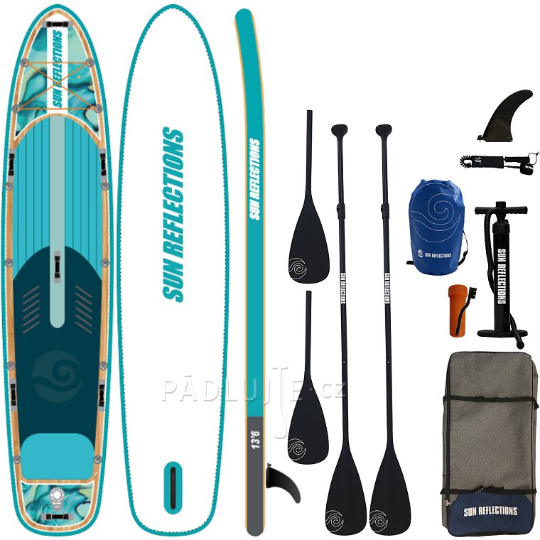 Paddleboard SUN REFLECTIONS MULTI 13'6'' MINICOMBO Ocean mirage - nafukovací