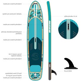 Paddleboard SUN REFLECTIONS MULTI 13'6'' MINICOMBO Ocean mirage - nafukovací