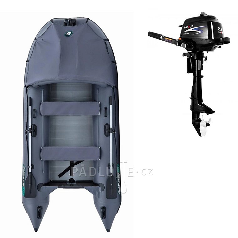 Člun GLADIATOR ACTIVE C330AL grey- nafukovací člun s hliníkovou podlahou