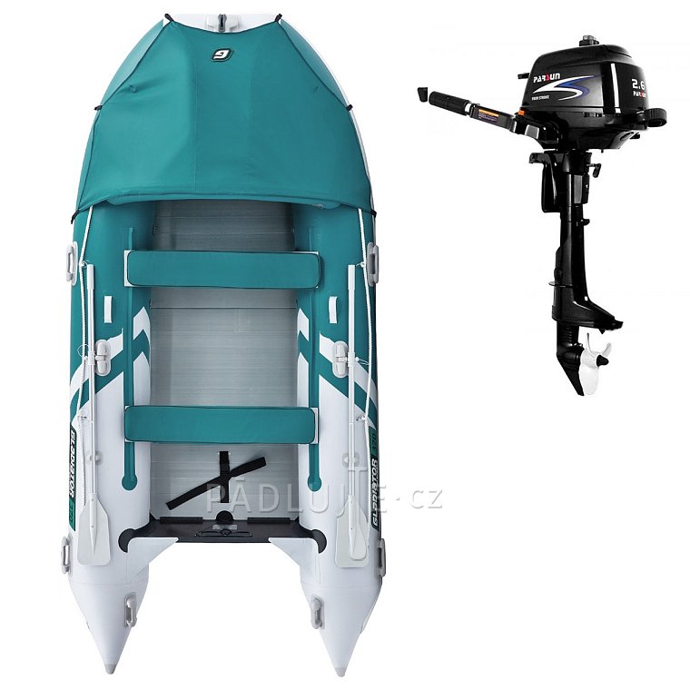 Člun GLADIATOR ACTIVE C420AL sea green - nafukovací člun s hliníkovou podlahou