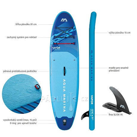 Paddleboard AQUA MARINA VAPOR 10'4 aqua splash 2026 - nafukovací