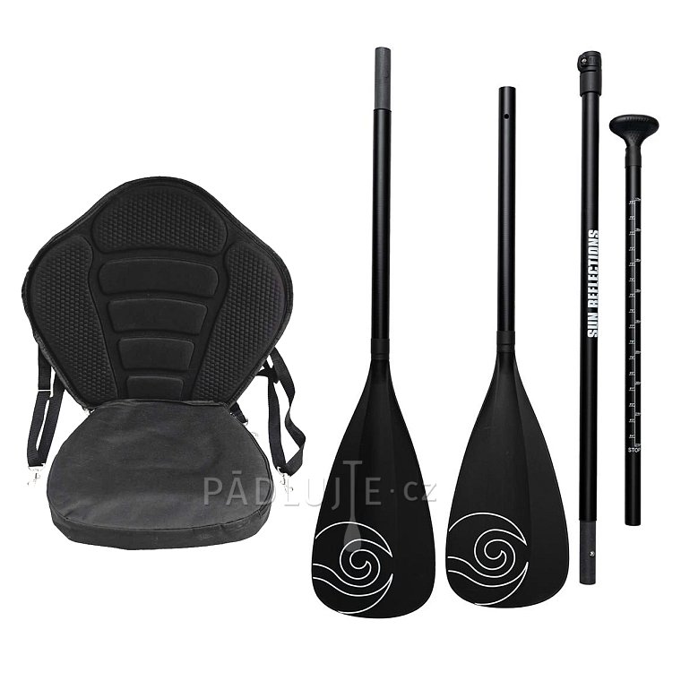 Sada pro pádlování v sedě - karbonové combo pádlo Sun reflections + sedačka Sun reflections Raised black