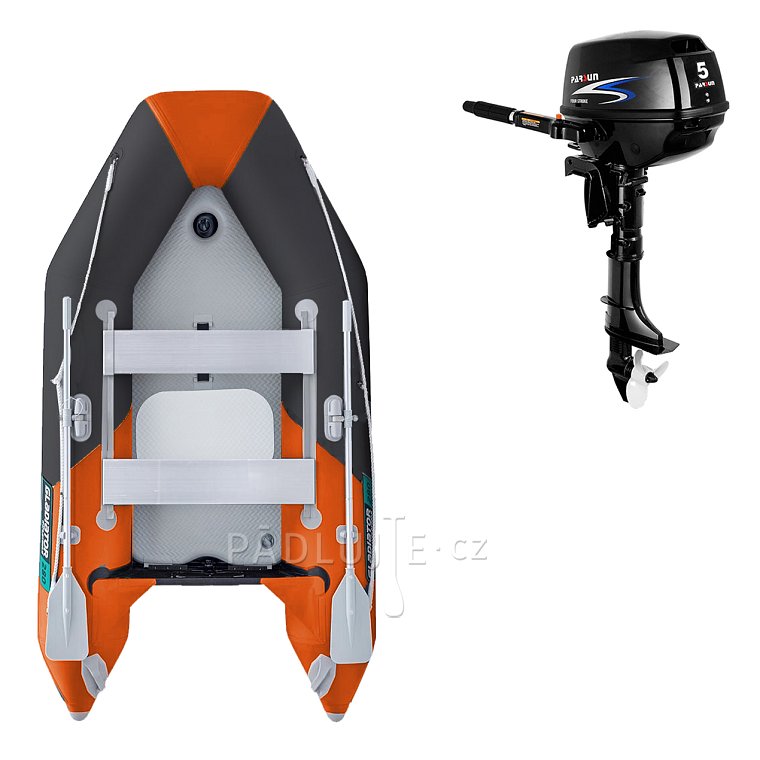 Člun GLADIATOR LIGHT AK280AD orange - dark grey - nafukovací člun s vysokotlakou podlahou