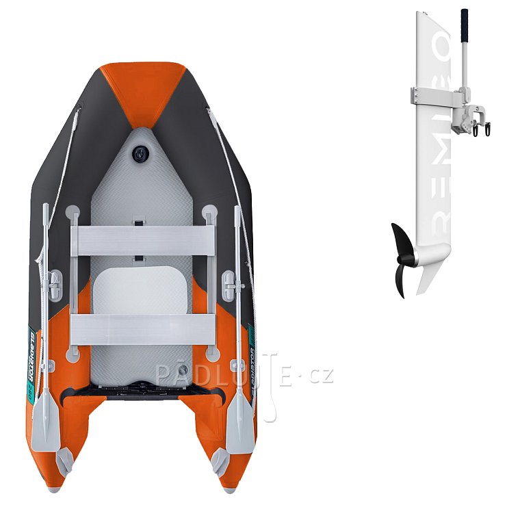 Člun GLADIATOR LIGHT AK280AD orange - dark grey - nafukovací člun s vysokotlakou podlahou