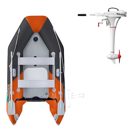 Člun GLADIATOR LIGHT AK280AD orange dark grey - nafukovací člun s vysokotlakou podlahou