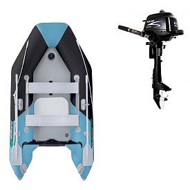 Člun GLADIATOR LIGHT AK280AD black turquoise - nafukovací člun s vysokotlakou podlahou