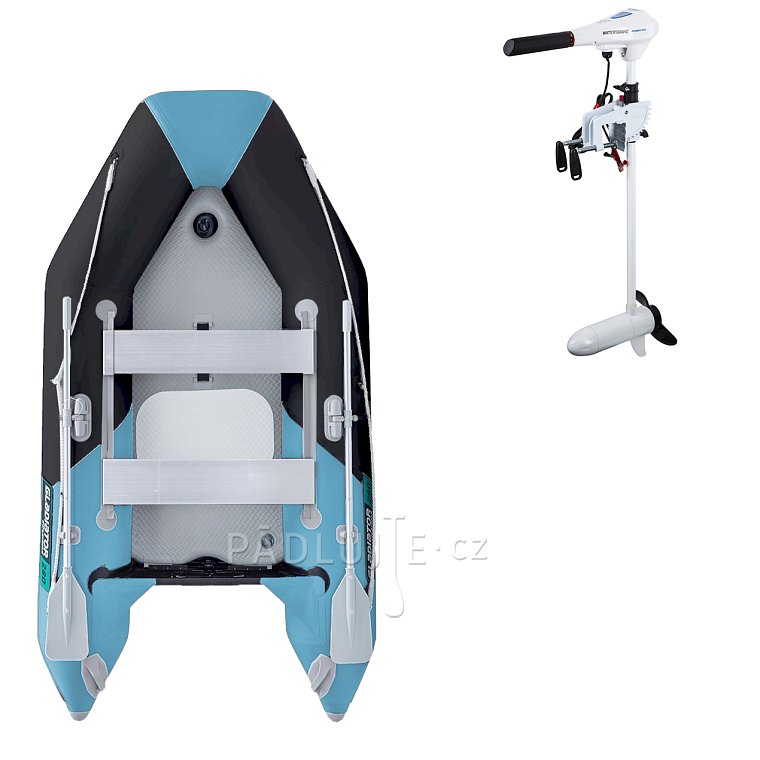 Člun GLADIATOR LIGHT AK280AD black turquoise - nafukovací člun s vysokotlakou podlahou