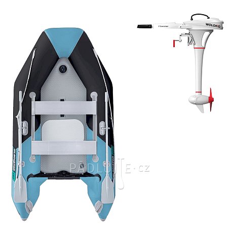 Člun GLADIATOR LIGHT AK280AD black turquoise - nafukovací člun s vysokotlakou podlahou