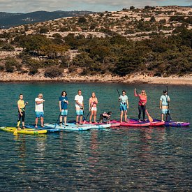 Paddleboard iBOARD 11' PURPLE PALM - nafukovací