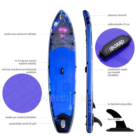 Paddleboard iBOARD 11' DIGITAL HERO - nafukovací