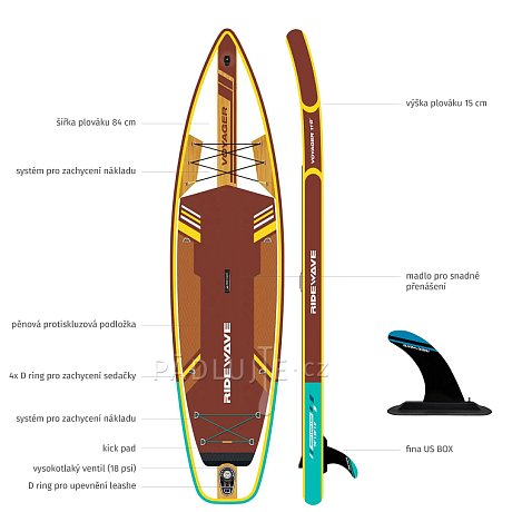 Paddleboard SUP RIDEWAVE Voyager Touring 11'6" - nafukovací