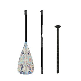 Pádlo RIDEWAVE Conquerbrace 3-dílné s karbonovým shaftem nastavitelné - pro paddleboard i kajak