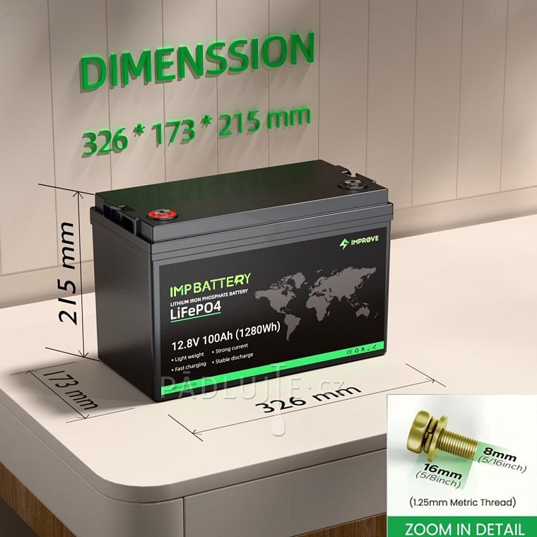Baterie IMPROVE 12.8V LiFePO4