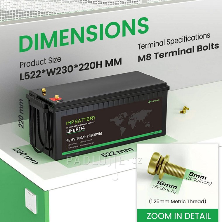 Baterie IMPROVE25.6V LiFePO4 LiFePO4