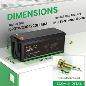Baterie IMPROVE 100Ah 25.6V  LiFePO4