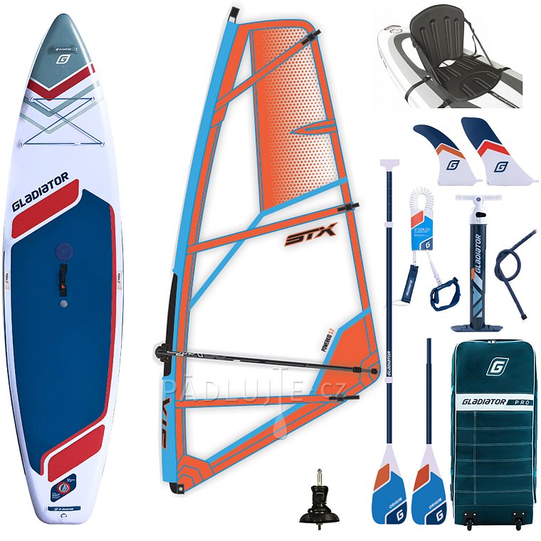 Paddleboard GLADIATOR WindSUP 11'6 2026 komplet s plachtou - nafukovací paddleboard, windsurfing i kajak