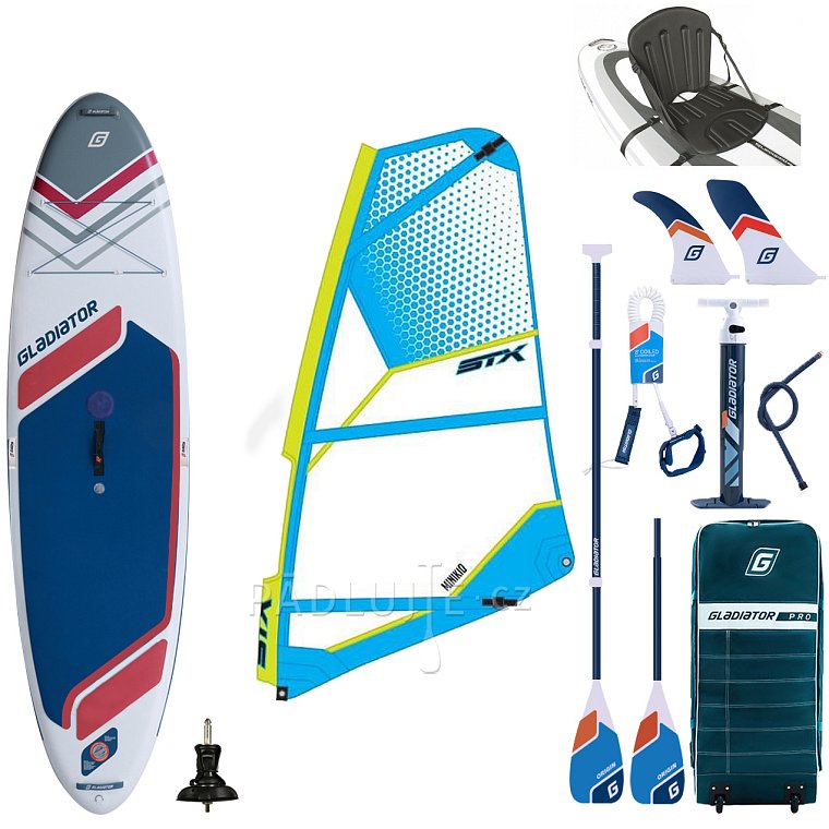 Paddleboard GLADIATOR WindSUP 10'7 2026 komplet s plachtou - nafukovací paddleboard, windsurfing i kajak