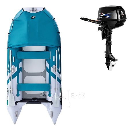 Člun GLADIATOR ACTIVE C330AD white sea green - nafukovací člun s vysokotlakou podlahou