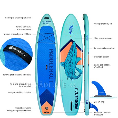 Paddleboard PADDLENAUT SHARKO 11'6'' COMBO 2026 - nafukovací